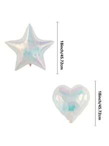 5pcs/Set 18-Inch Rainbow Star Shaped Foil Balloons - Transparent Pastel Colors, Suitable For Valentine's Day, Wedding, Birthday, Anniversary And Party Decoration, Celebration Events | Rainbow Decorations | Reflective Surface, Birthday Balloons