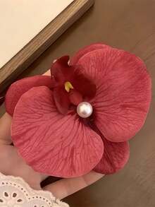 1 pieza Horquilla con flor, mariposa y orquídea simulada, ideal para sesiones de fotos, decoración de fiestas en la playa, elegante y hermoso regalo del Día de San Valentín, pasadores de pelo, accesorios para el cabello, pinzas para el cabello, artículos escolares
