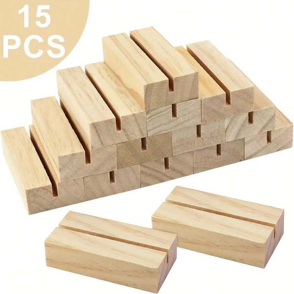 6/12/15-Pack Holz Acryl Platzkarten-Halter, Tischnummer Schildhalter, perfekt für Hochzeit, Verlobung, Bridal-Shower, Geburtstag, Tanzparty Veranstaltungen, Haus Küche Party Zubehör