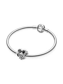 1Pc 925 Sterling Silver Fashionable Love You Mom Infinity Heart Charm Bead Fit For Women Bracelets Bangles DIY Jewelry Making