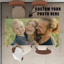 Customized Personalized Table Cloth, Photo Print Table Cloth, Birthday Gift, Home Decor Personalized Gift, Charity Exhibition Tablecloth, DIY Table ClothFather's Day, Mother's Day, Halloween, Christmas, Christmas Eve, Valentine's Day, White Day, Birthday