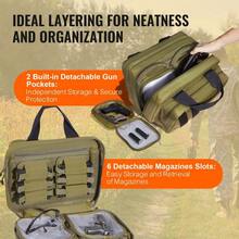 Tactical Range Bag For Dual Pistols With Built-In Pistol Storage Brown Color - Army Green - View 4