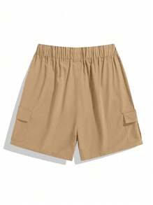 Pantalones cortos cargo informales de pierna ancha con cordón en la cintura para hombres de talla grande