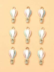 10pcs Zinc Alloy Oil Drip Hot Air Balloon Shaped Diy Jewelry Pendant, Suitable For Earrings, , Necklaces Making - Multicolor - View 1