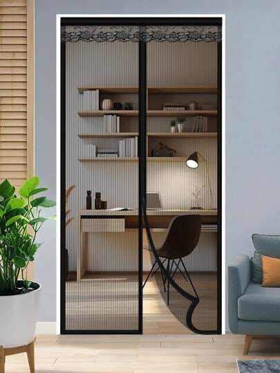 1 pieza Puerta de malla magnética - Cierre automático magnético, de gran resistencia, entrada sin manos, mantiene fuera a los insectos mientras disfruta del aire fresco - Adecuada para mascotas y niños, se adapta a múltiples escenarios