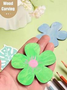 20pcs Wooden Flower Shape Set For DIY Crafts - Perfect For Painting, Coasters & Decorations - Ideal For Holidays LikeBirthday, Mother's Day, Party, Also Suitable For Bedroom Decoration, Living Room Decoration, Home Decoration