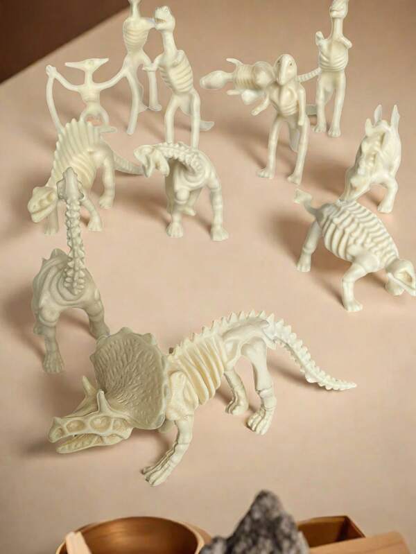 Dinosaur Fossil Excavation Toys, Including Tyrannosaurus Rex, Triceratops, Spinosaurus, Velociraptor, Mammoth, And Stegosaurus Models