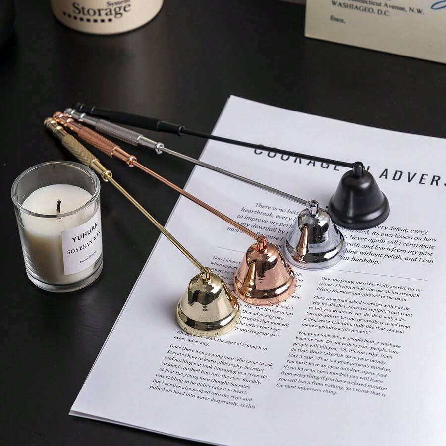 Bình dập nến bằng thép không gỉ, dụng cụ dập bấc hình chuông lãng mạn, thích hợp cho nến, liệu pháp hương thơm và trang trí nhà cửa, hoàn hảo cho lễ Halloween, lễ Phục sinh, lễ Tạ ơn