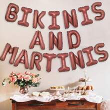 18 szt. Bikini i Martini dekoracje na wieczór panieński Bikini i baner Martini Brązowy Martini dekoracje na imprezę Plaża Bach Lato Tropikalny basen dekoracje na wieczór panieński dla kobiet