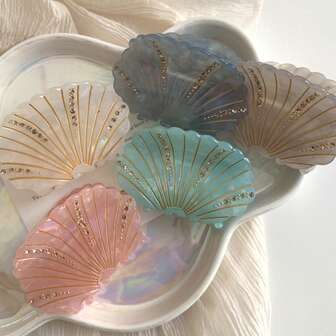 1pc New Hair Claws Point Drill Shell Conch Acetic Acid Clip Ocean Hair Clip Creative Simple Personalized Cute Elegant Sweet Back Of The Head Hair Claw Hair Clip High-End Hair Ornaments Suitable For Daily Use, Home, School, Seaside, Vacation, Work, Commuting, Party, Holiday, Birthday Gift, Back-To-School Season, Versatile To Go Out Girl Hair Clips Hair Jaw Clip Hair Clamps Hair Clutch, Claw Clip Fall Winter Hair Accessories For Women
