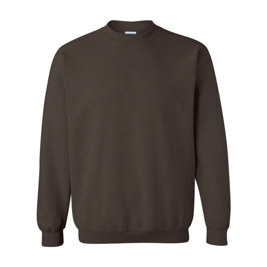 Gildan Unisex Adult Heavy Blend Crew Neck Sweatshirt (Dark Chocolate) - 咖啡棕 - 查看 1