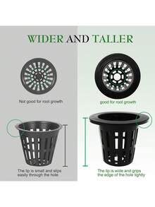 50/10pcs Hydroponics Net Pots,Hydroponic Planting Basket Soilless Cultivation,Round Heavy Duty Net Cups Pots,Slotted Mesh Cups For Plant Growth Systems
