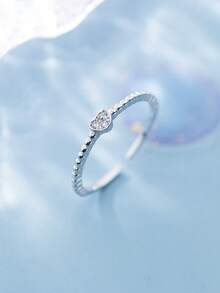 1PC S925 Sterling Silver Diamond Studded Heart Shape Toe Ring Adjustable Toe Ring Suitable For Summer Seaside Wear - Toe Rings - View 5