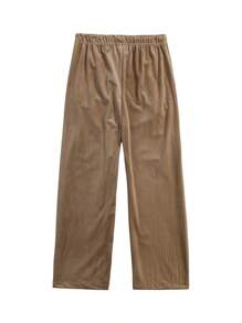 Pantaloni din velur cu picior largi, plisați, pentru bărbați, pantaloni țesuți cu textura uni, lejer, la modă și versatili, primăvară/toamnă
