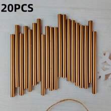 10/20/30pcs Brown-Gold Hot Melt Glue Sticks, 0.7cm*10cm, Strong Adhesive, Suitable For Mini Glue Gun, DIY Craft, Wax Sealing, Envelope Sealing, Wedding Invitations, Etc.