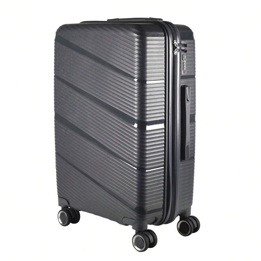 Medium Suitcase 23KG Unbreakable Polypropylene Dubai Expandable Swivel Gray - Grey - View 1