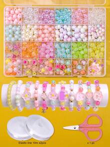 儿童 DIY 串珠首饰制作套件，包括制作手镯、项链和其他工艺品的珠子和配件，是送给女孩、家人、朋友和同学的理想礼物