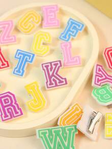 26pcs/Set Full Alphabet Letter Hair Clips, Suitable For Kids & Teens Daily Use - Multicolor - View 4