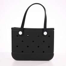 Miniso Classic Style Holes Handheld Bag - Casual Outings,An Eye-Catching Item For Everyday Travel, Lunch Bags For Girls Suitable Size Cute Bento Bags With Handle Beach Bag Waterproof - Pink - View 8