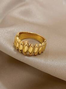 1 件可叠戴戒指，适合女士、女孩和情侣 - 防褪色不锈钢 18K 镀金简约珠宝、海滩和夏季旅行必备品、母亲节礼物、节日、周年纪念、生日的叠戴戒指（轻巧） - 彩色 - 查看 6