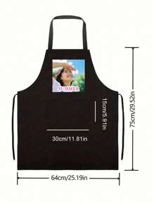1pc Personalized Custom Chef Black Apron,Image Customization,Text Customization,Family Apron,Baking Apron,Housewife Apron,Hairdresser Beauty Salon Cosmetologist Cosmetology School Barber Gift Custom,Unique,Personalized Ideal Gift