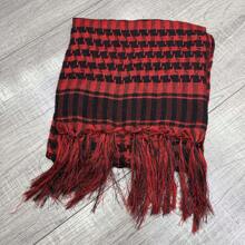 Houndstooth Pattern Large Scarf, Tactical Military Scarf, CS Outdoor Houndstooth Scarf, Arab Shemagh Scarf With Tassels