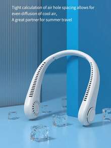 2025 Adjustable Temperature Portable Neck Fan - Rechargeable, No-Leaf Wearable Personal Neck Cooler , Adjustable Neck Support, Hands-Free Wearable Fan For Outdoor Sports, Travel, And Office Use, Travel Cooling Accessory | Modern Neck Fan | Adjustable Fan Speed, Neck Cooling