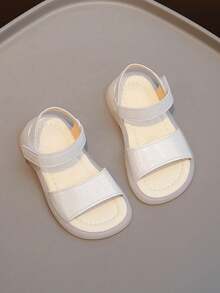 1 双女婴软底鞋，时尚圆头平底凉鞋，女童防滑步行鞋， - 白色 - 查看 5