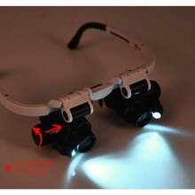 Magnifier Glasses 8X 15X 23X Magnifying Glasses LED Headband Glass Eye Magnifying Repair Tool Watchmaking Coin Stamp Currency Book Errors Jewelry Necklace Magnifier Beading Biology Loupe Microscope - Black - View 3