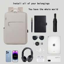 Laptop Backpack Suitable For 14-16 Inch Laptops, Stylish Waterproof Lightweight Backpack Holiday Essentials Holiday Travel Travel Essentials Travel Bag Travel Accessories Graduation - Multicolor - View 3