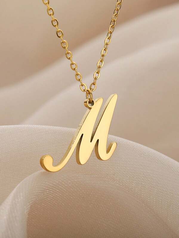 szt. Europejski i amerykański styl prosta moda ze stali nierdzewnej 26 liter naszyjnik, Unisex