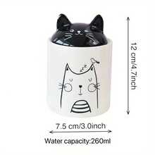 Halloween Cute Black Cat's Ears Shaped Moisture-Proof Sealed Tank, Ceramic Pot Miscellaneous Grain Storage, Candy Cookies Jar/Dish,Dining Room Table Decoration,Ceramic Decorative Canister Storage ,Home Decor - Multicolor - View 13