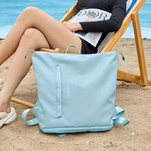 Fashion Fitness Backpack With Wet & Dry Separation, Women Large Capacity Waterproof Swimming Bag For Beach