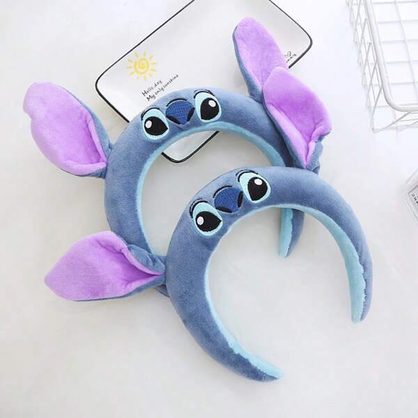 Disney Disney Adorable Stitch Cartoon Character Plush Decorative Headband - Non-Slip Hair Hoop For Face Washing, Skin Care, And Makeup - Soft, Cute, And Comfortable Accessory ﻿(Some Parts May Be Random)