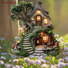 ‍Magical Fairy Treehouse For Halloween Decor - Enchanted Garden Stake, Whimsical Gift For Fairy Garden Lovers