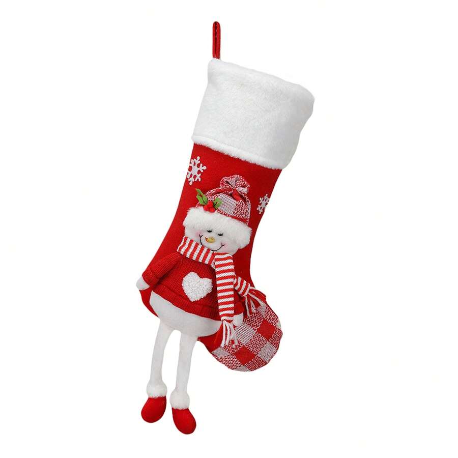 Spread Holiday Cheer With Our Large Christmas Stocking Hanging Gift Bags - Santa Edition - Burgundy - View 1