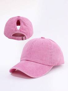 1pc Women's Vintage Distressed High Ponytail Baseball Cap, Classic Baseball Cap, Sun Protection, Casual Daily Wear, Versatile - 1Pc - View 20