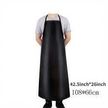 PU Leather Heavy Duty Waterproof Apron For Dishwashing 40 Inch Work Apron PU Leather Dishwasher Apron For Men Cleaning Apron Lightweight Industrial Apron Black Dish Apron Butcher Apron For Chef - Black - View 9