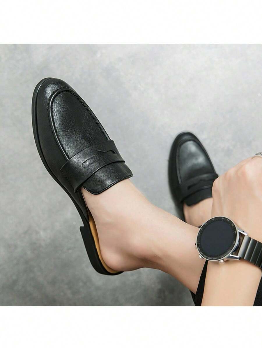 New Men Sandals Minimalist Solid Color, Cooling Comfortable Breathable Anti-Slip Casual Beach Camping Party Versatile Shoes - Black - View 1