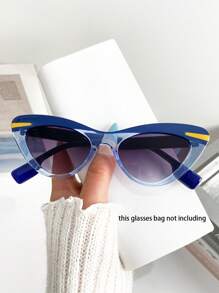 Modische, retro personalisierte kleine Rahmen Farbkontrast Katzenaugen Brille, unisex lässige Street Snap Hip-Hop Bühnenauftritt Paar Mode Brille für den Alltag, Party, Pool, Strand, Urlaub, boho dekorative Sonnenbrillen für Sommerurlaub, Outdoor, Reisen