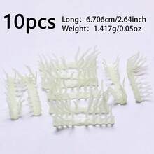 10 Pcs Noctilucent Wooden Shrimp Accessories, Soft Rubber Luminous Shrimp Feet, White With Green Luminous Effect, Simulated Feet - Multicolor - View 6