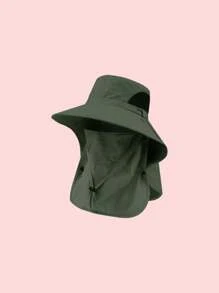 1pc Unisex Anti-UV Sun Protection Sun Hat With Neck Cover, Breathable Fishing, Hiking, Outdoor Hat, Windproof Wide Brim, Spring/Summer