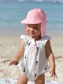 1 件装婴儿防紫外线速干斗篷太阳帽，UPF 50+ - 轻便透气沙滩帽，适合户外游泳、远足和夏季活动 - 粉色 - 查看 2