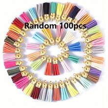 10/30/50/100 Pcs Colorful Gold Faux Leather Tassel Accessories Set For DIY Craft Jewelry Making Earrings Pendant Key Chain Decoration