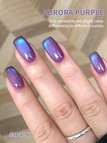 XEIJAYI 1瓶极光紫猫眼凝胶指甲油，UV/LED固化，持久速干指甲凝胶 - 春夏送给女性的理想礼物 - 紫色 - 查看 6