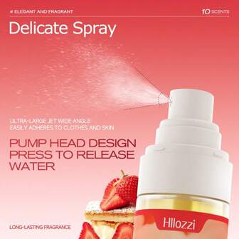 Hllozzi 1 件装头发和身体香氛喷雾，草莓蛋糕/琥珀/芒果/玫瑰/淑女/桃子/甜甜圈/维生素 E 柑橘/香草/樱花 - 头发香水和身体喷雾 - 不含酒精，持久清洁香味，素食且无残忍，100 毫升/3.38 液量盎司