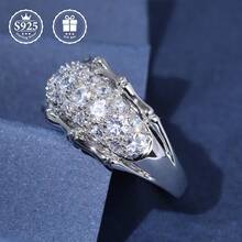 1 pieza Anillo de mujer de banda ancha brillante de plata S925 con detalles de bambú y Moissanita, elegante de lujo de alta gama, ideal para boda, fiesta, regalo del Día de la Madre