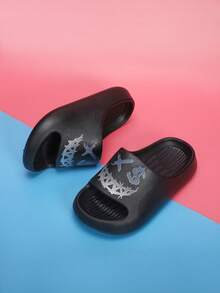 Kinder Weichschaum Hausschuhe, leichte rutschfeste komfortable niedliche Cartoon Strandlatschen, atmungsaktive Riemen Lässig Slides für Jungen Mädchen