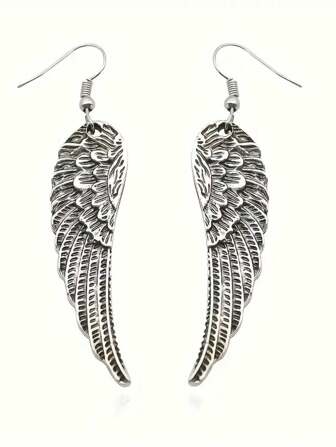 Vintage Angel Wings Pendant Earrings - Eternal Gothic Style, Symbol Of Freedom, Suitable For Parties Or As A Gift