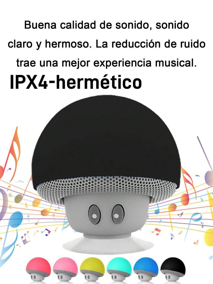 Mini Bocina Bluetooth para Ducha Altavoz Portátil Manos Libres IPX4 Impermeable Baño Luz RGB Micrófono incorporado